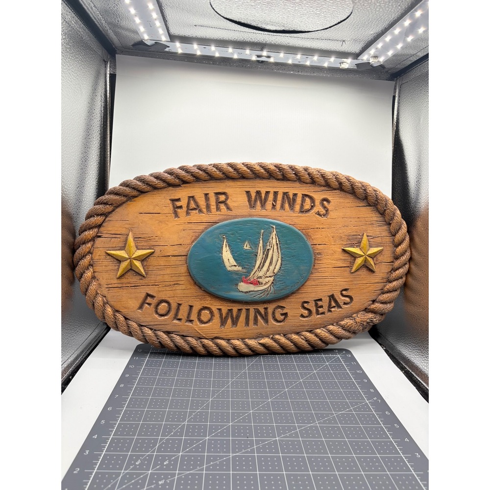 Al Pisano Country Carver Fair Winds Following Seas Nautical Wall Plaque  2008